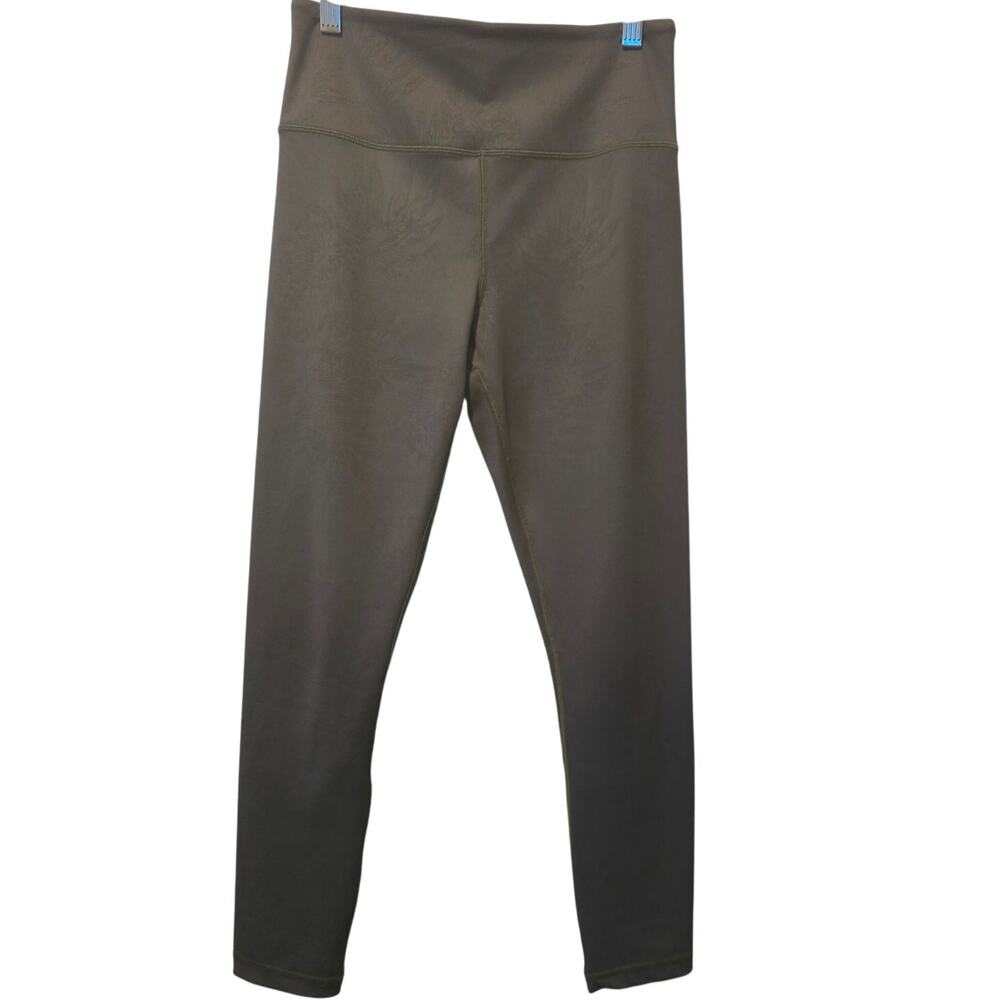 Zyia Green Light Leaf Pring Athletic Hiking Walking Yoga  Women's Leggings 6-8